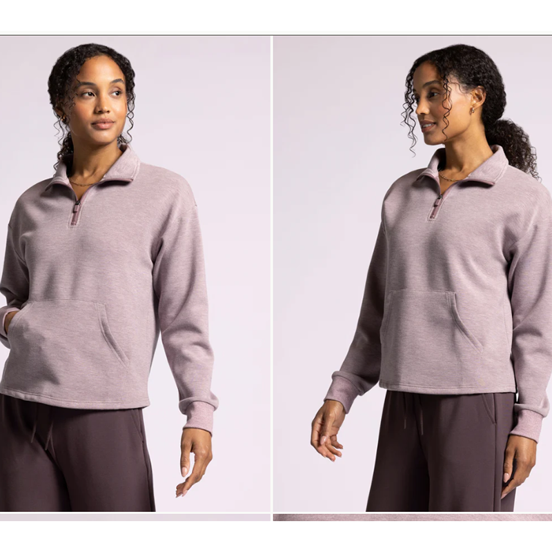 户外运动卫衣女半拉链立领套头衫