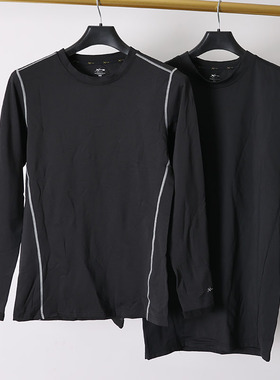 情侣款圆领加绒打底长袖T恤 修身弹力保暖打底衫户外运动上衣d102