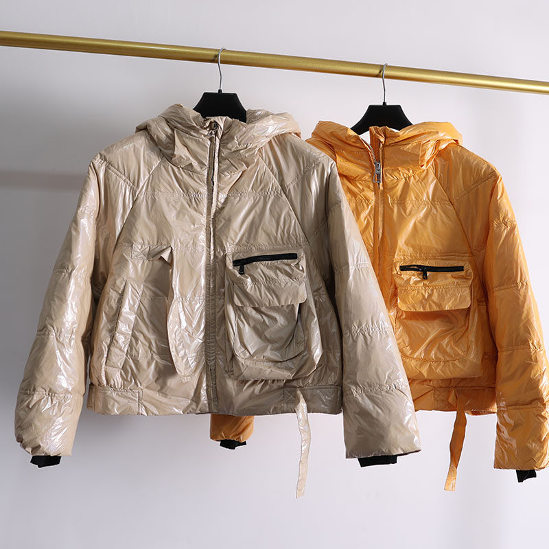 国内单 90绒工装口袋连帽短款羽绒服女 冬季防泼水宽松外套,女装/女士精品,羽绒服,淘宝优惠券,粉丝福利购,淘宝优惠卷