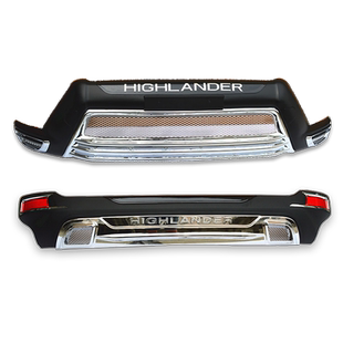 适用于09-20款丰田汉兰达前后保险杠汉兰达电镀带灯前后护杠改装