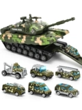 Инерционная игрушка, танк, большая металлическая модель автомобиля для мальчиков, игрушечная машина, ударопрочный комплект, 2 лет