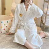 Демисезонный длинный банный халат, флисовая фланелевая коралловая бархатная пижама, коллекция 2022, увеличенная толщина