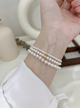 珍珠手链其他镀金珍珠清新镀金用