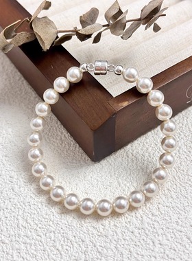 简约高级S925银进口施家珍珠手链