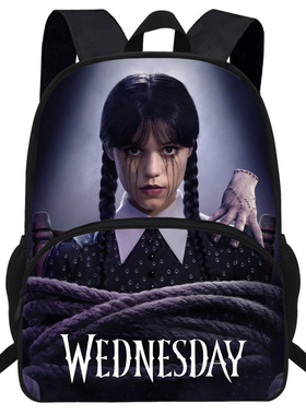 热卖星期三书包小学生轻便背包Wednesday2印花双肩包儿童包