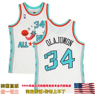 NBA全明星球迷版 美国代购 亲笔签名带铭文 亲签球衣 奥拉朱旺