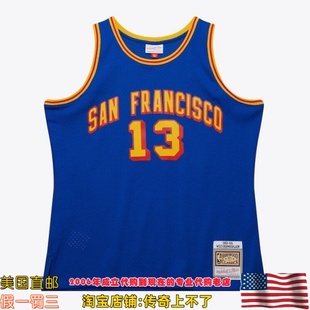 美国直邮 勇士队 mitchellness Swingman球迷版64赛季球衣 张伯伦