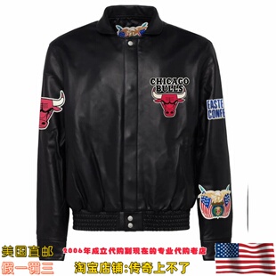 美国代购 jeff hamilton 汉密尔顿 公牛队 全皮古英式夹克皮夹克