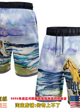 美国代购 小牛队 NBA x KidSuper 团队球员限量联名款运动短裤