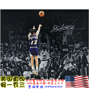 美国代购 爵士队 斯托克顿 亲笔签名 亲签照片海报 Fanatics认证