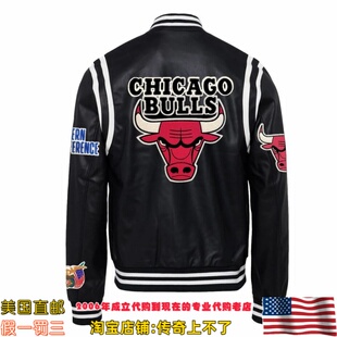 美国代购 Jeff Hamilton 汉密尔顿 定制 公牛队 联名款刺绣皮夹克