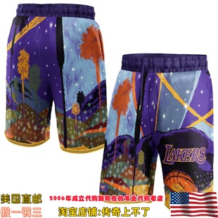 美国代购 洛杉矶湖人队 NBA x KidSuper Studios 联名款运动球裤