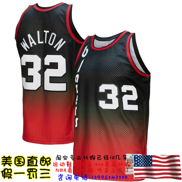 美国代购开拓者 mitchellness Swingman球迷版77赛季球衣-沃尔顿