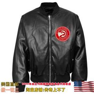 美国代购 Jeff Hamilton 老鹰队 双面穿飞行夹克 球队刺绣皮夹克
