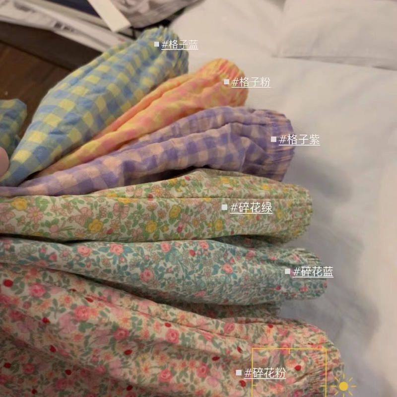 2025拥抱夏天家居短裤碎花裤运动高腰显瘦阔腿裤宽松休闲睡裤女