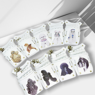 萌宠图案全牛皮剪刀包美容师腰跨包腰包8位剪刀包真皮剪刀包