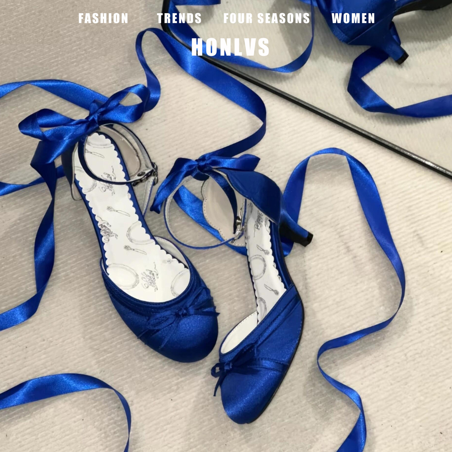 绝美洛丽塔交叉绑带芭蕾玛丽珍鞋外穿蝴蝶结包头高跟凉鞋女夏猫跟