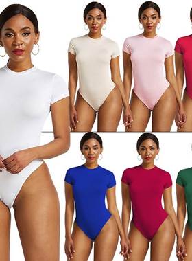 2020 summer tops women bodysuits undershirts 短袖连体打底衣