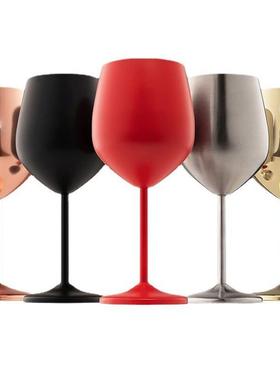 Stainless steel goblets Red wine glasses Champagne glasses