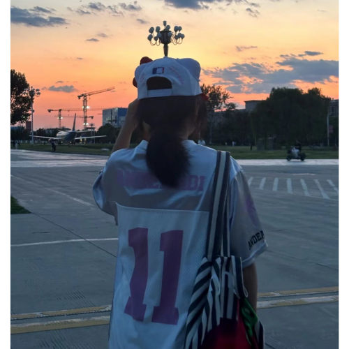美式复古球衣短袖t恤女夏