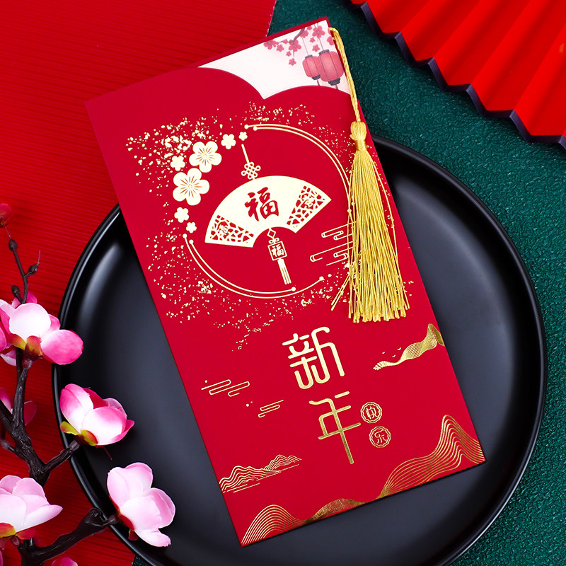 新年贺卡定制烫金信封元旦春节商务创意高级感恩祝福小卡片可订制