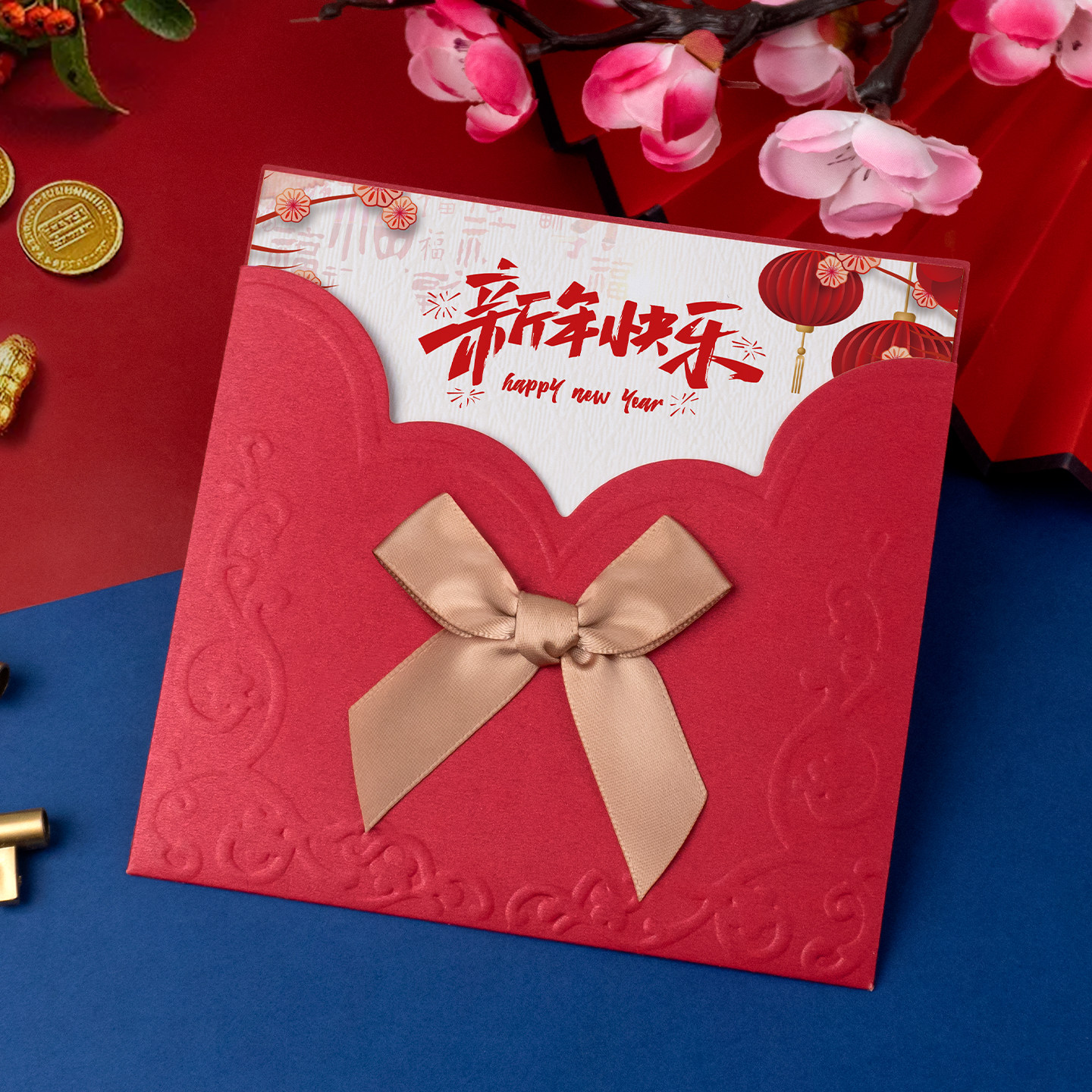 2026新年贺卡定制送客户企业员工春节祝福卡高档创意感谢小卡片