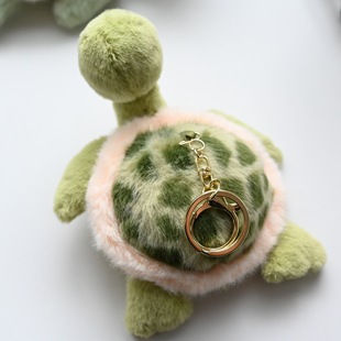创意可爱抽拉绳缩头小乌龟毛绒玩具解压搞怪乌龟背包包挂件钥匙扣