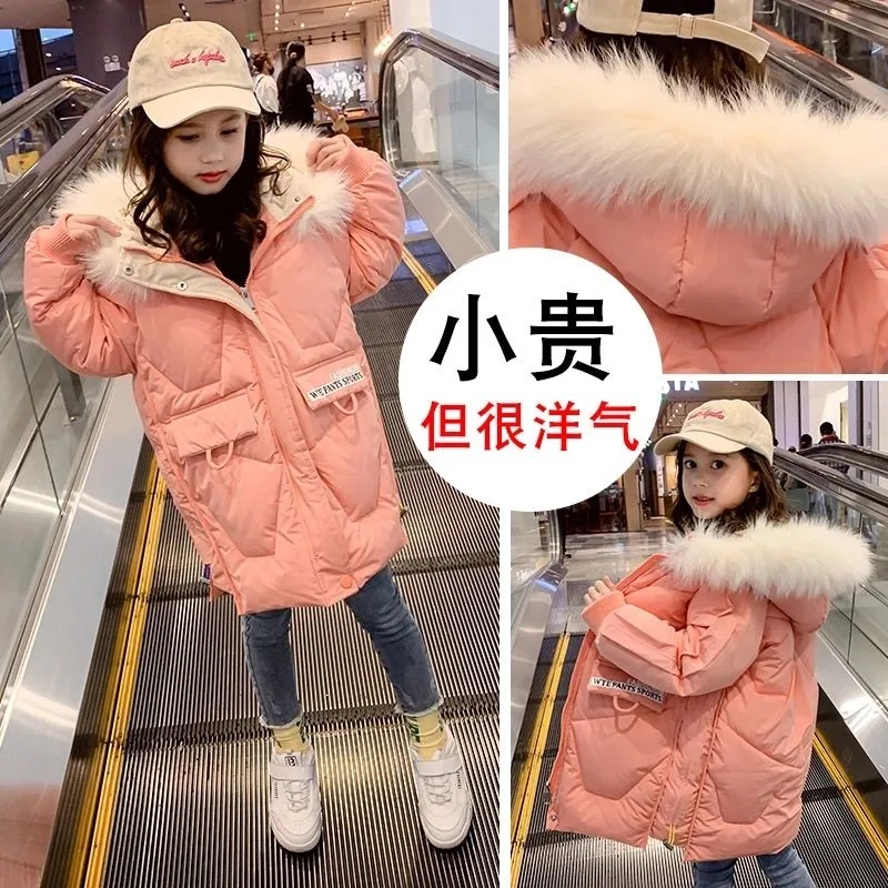 女童加厚冬款棉服中长款棉袄