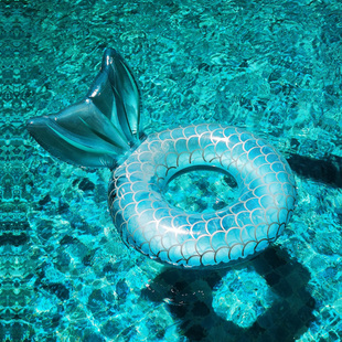 超大鱼尾游泳圈成人救生圈浮排漂浮水上椅子充气菠萝水泡拍摄道具