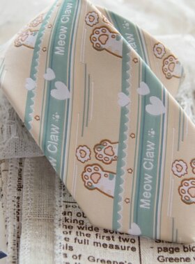 【潘特维拉】海盐喵爪 JK领带DK 原创设计领带领结女可爱制服配饰