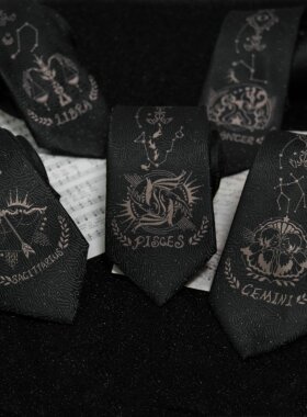 【潘特维拉】星座系列 原创十二星座JK领带DK手打款男领带学生女