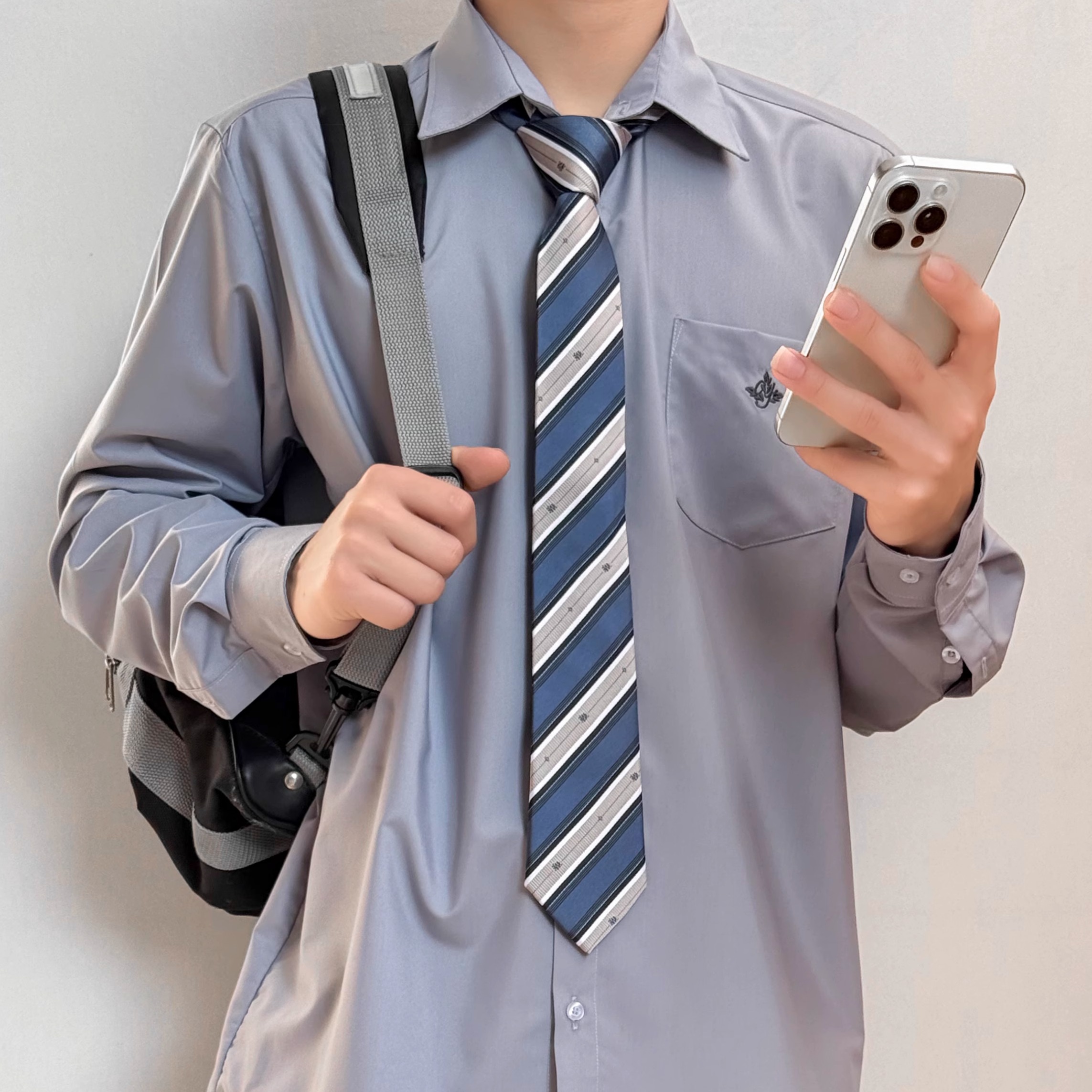 潘特维拉原创日系学院风衬衫男