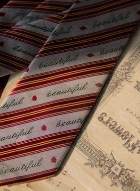 【潘特维拉】玫瑰诗JK/DK领带红色学院风校供感休闲制服衬衫配饰