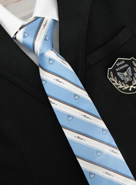 【潘特维拉】花城 jk/dk领带男学院风制服衬衫学生蓝色日系领结女