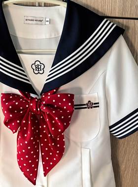 【潘特维拉】手打直条巾JK制服学院红色波点长条斜角羽根领巾领结