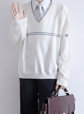 潘特维拉松丘学院毛衣男女JK/DK制服基础款学院风校供套头针织衫