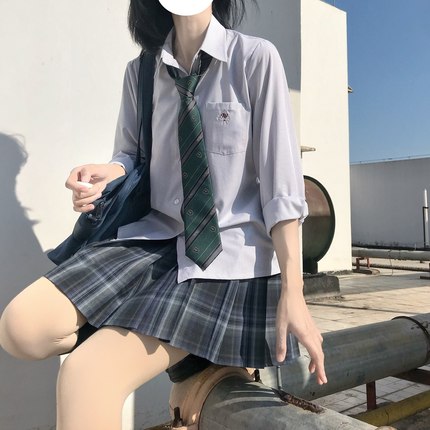 【潘特维拉】柏津中 JK衬衫女长袖短袖原创刺绣校供制服 情侣