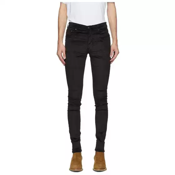 High Street Independent 26Ss Wang Yibo Style Ripped Coated Jeans for Men, Autumn and Winter High Street Slp Waxed High Quality