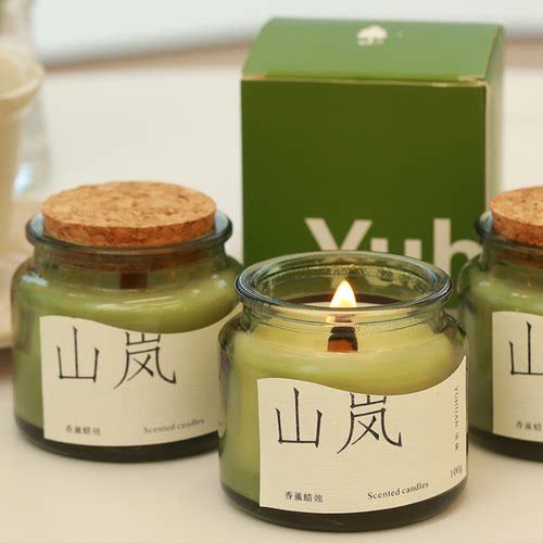 持久留香清香淡雅木盖香薰蜡烛