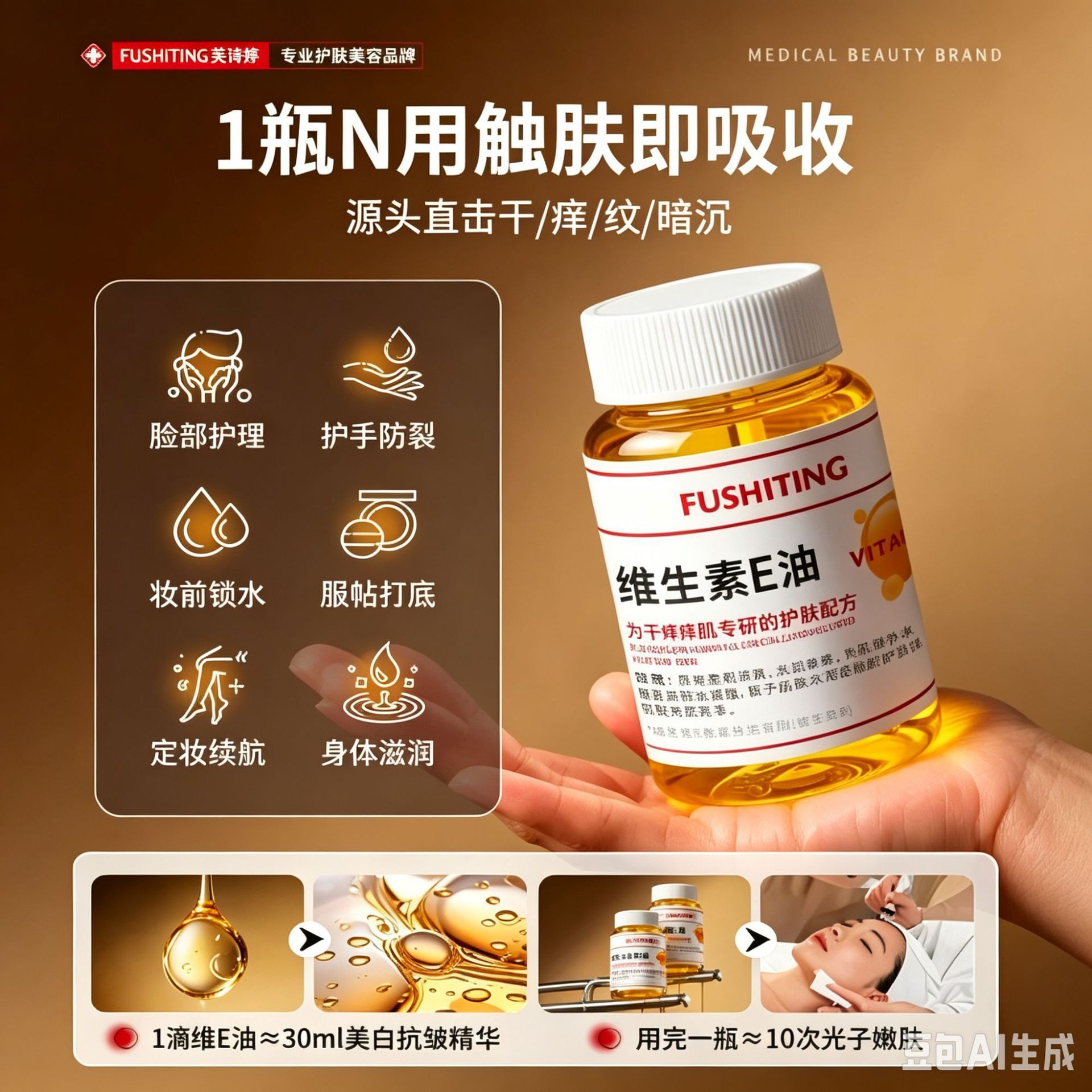 维生素E油保湿补水肌肤