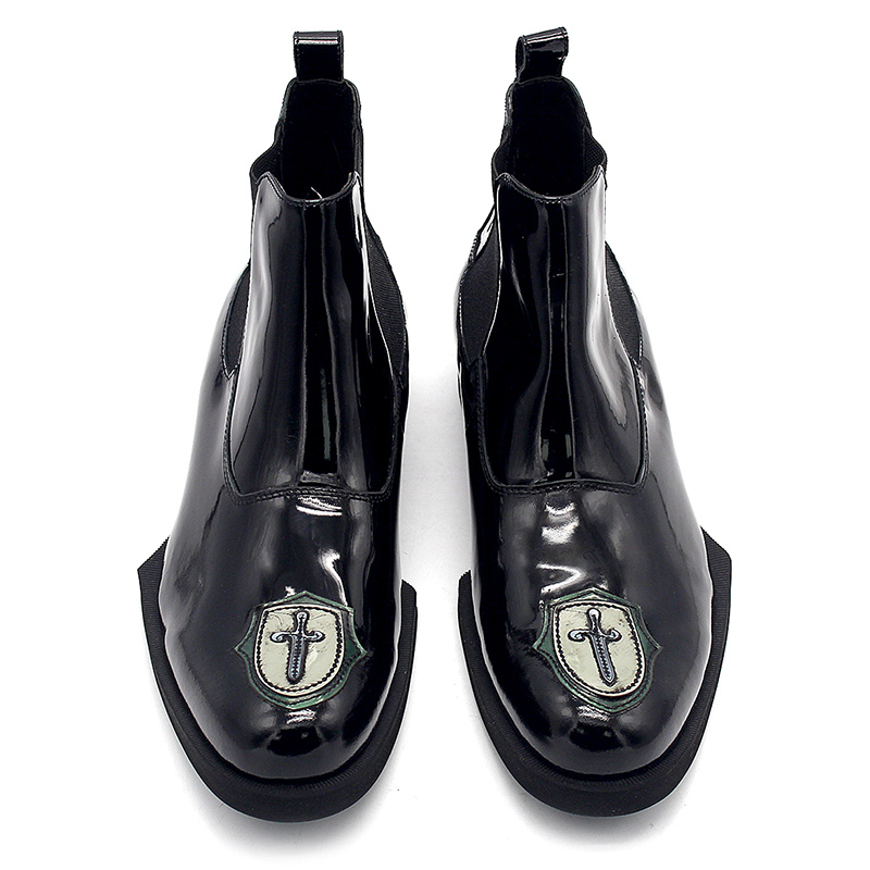 jiniwu吾倪季盾牌士兵男士皮靴子