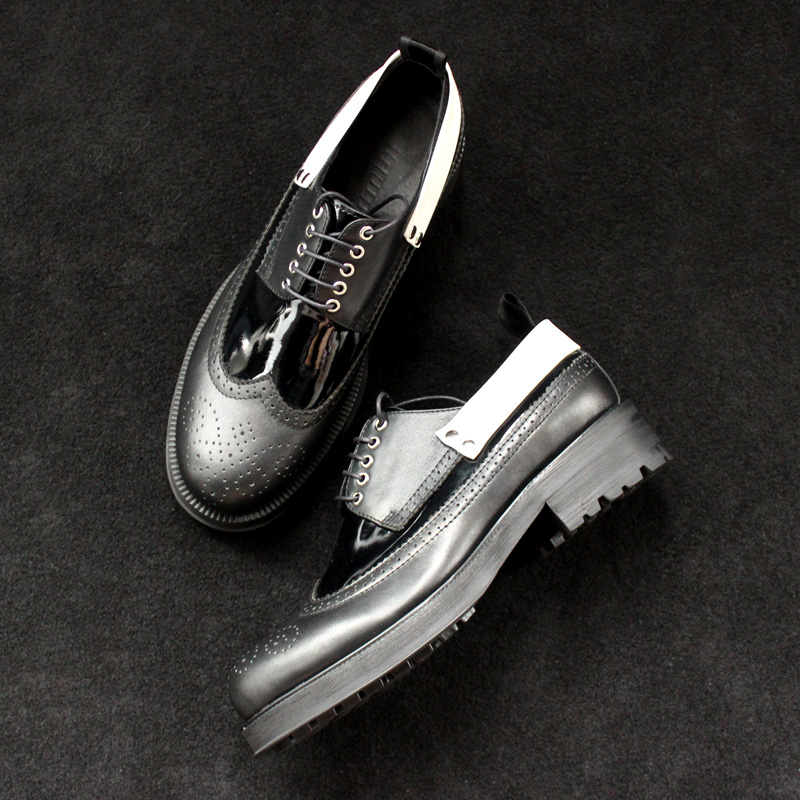 厚底jiniwu霸王推荐大气胶带皮鞋