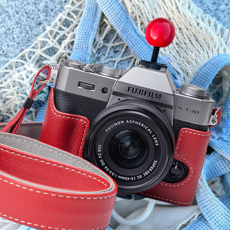 富士xs20xs10保护套xt50xm5保护壳x100vi底座xt30二代XT20红色XT5