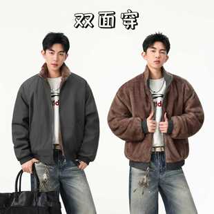 重头来过美式潮牌2026冬季新款复古工装棉服男立领保暖棉衣夹克