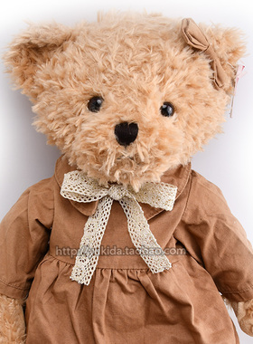 正版正品美国Russ Teddy布裙泰迪熊熊毛绒布艺类玩具公仔收藏礼物