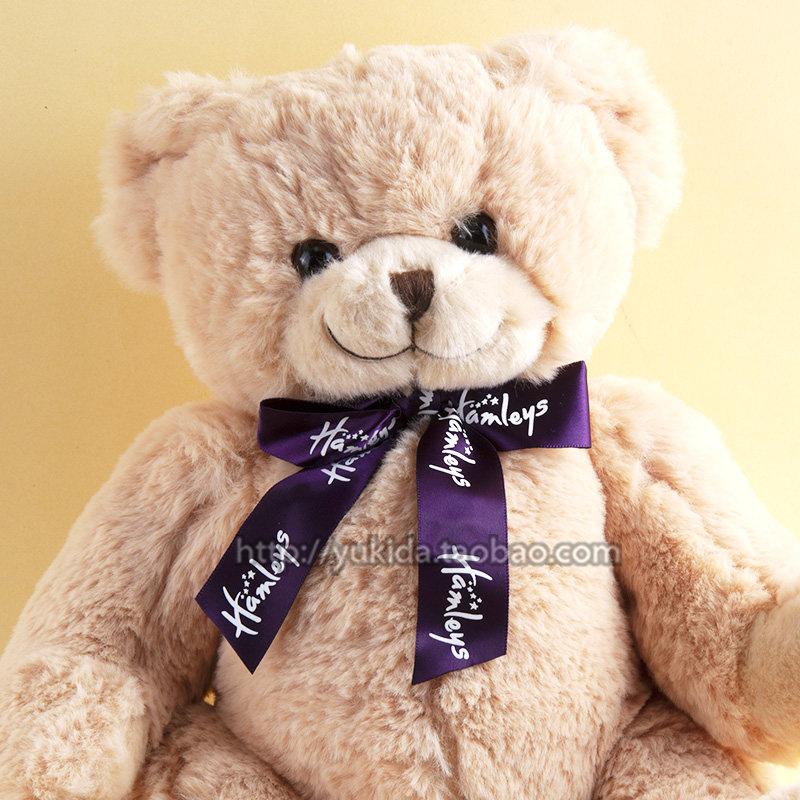 正版英国Hamleys 柔软浅棕泰迪熊毛绒布艺类玩具公仔