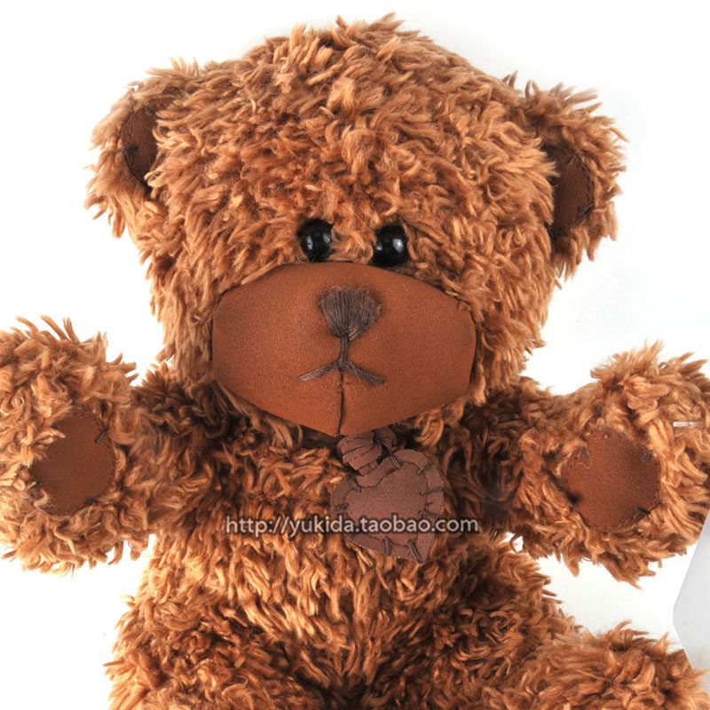 正版CEXOTeddy焦糖色拼皮泰迪熊心型皮标毛绒布艺类玩具公仔