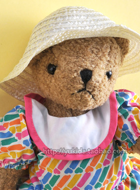 正版金属标HK ESTHER'S Bear五关节田园泰迪熊熊毛绒玩具公仔中性