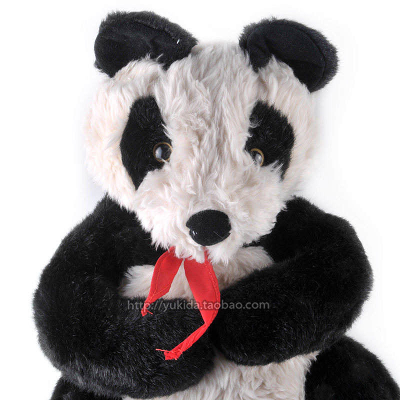 正版法国CHIPIE复古红领巾原色熊猫 仿真动物毛绒布艺类玩具公仔