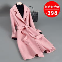 零双面羊绒大衣女 2019秋冬新款 反季 双面呢连肩羊毛呢子外套中长款